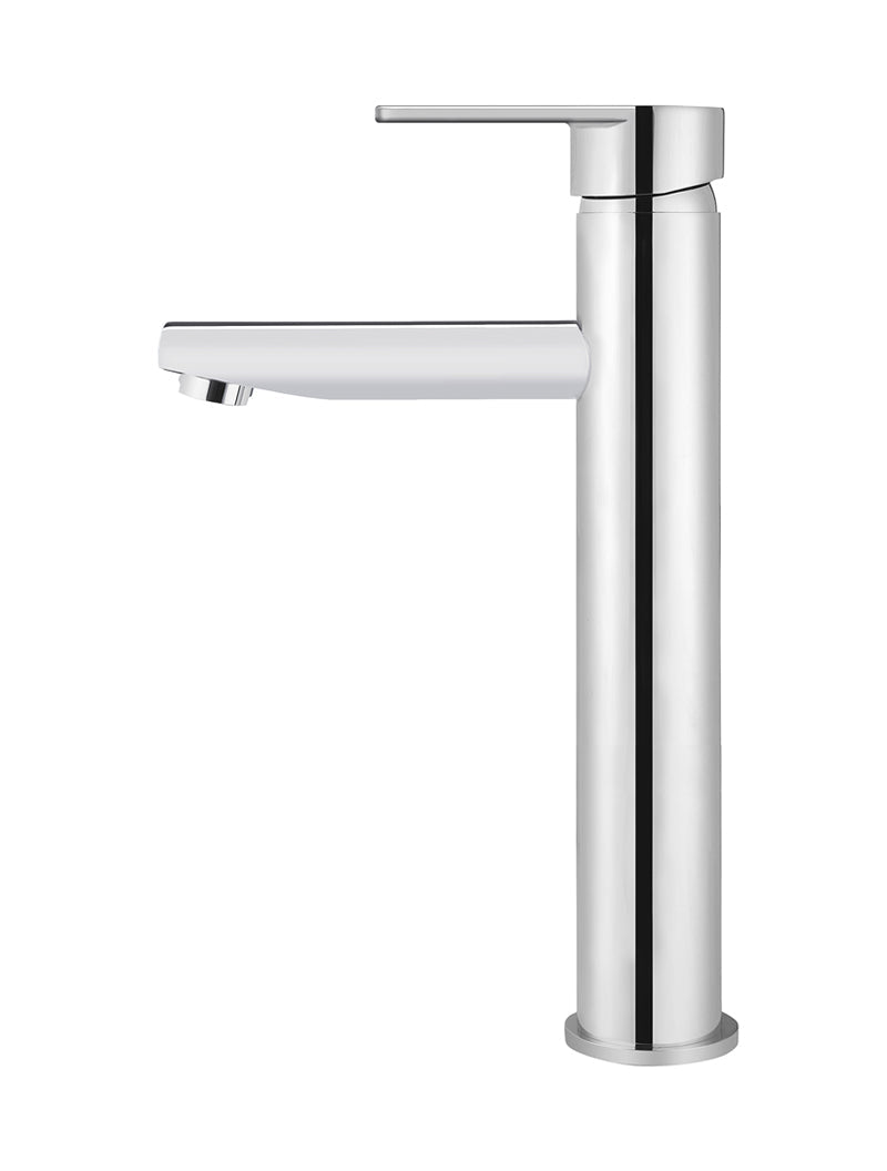 Round Paddle Tall Basin Mixer - Chrome