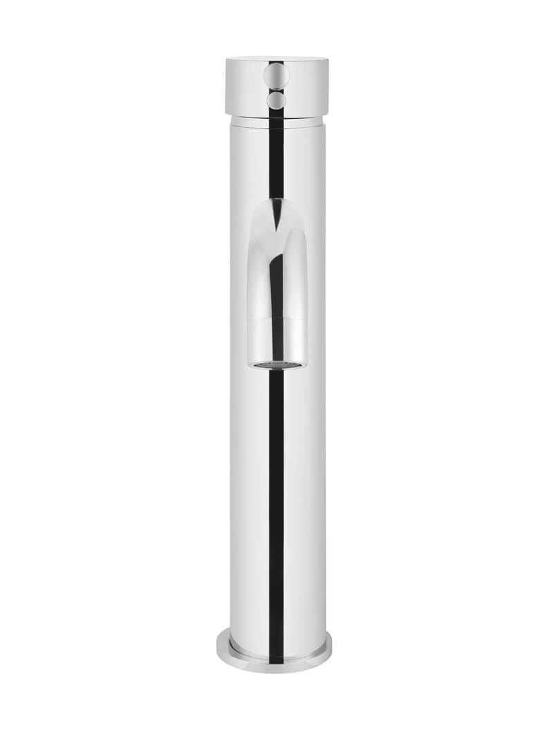 Round Tall Basin Mixer Curved - Chrome
