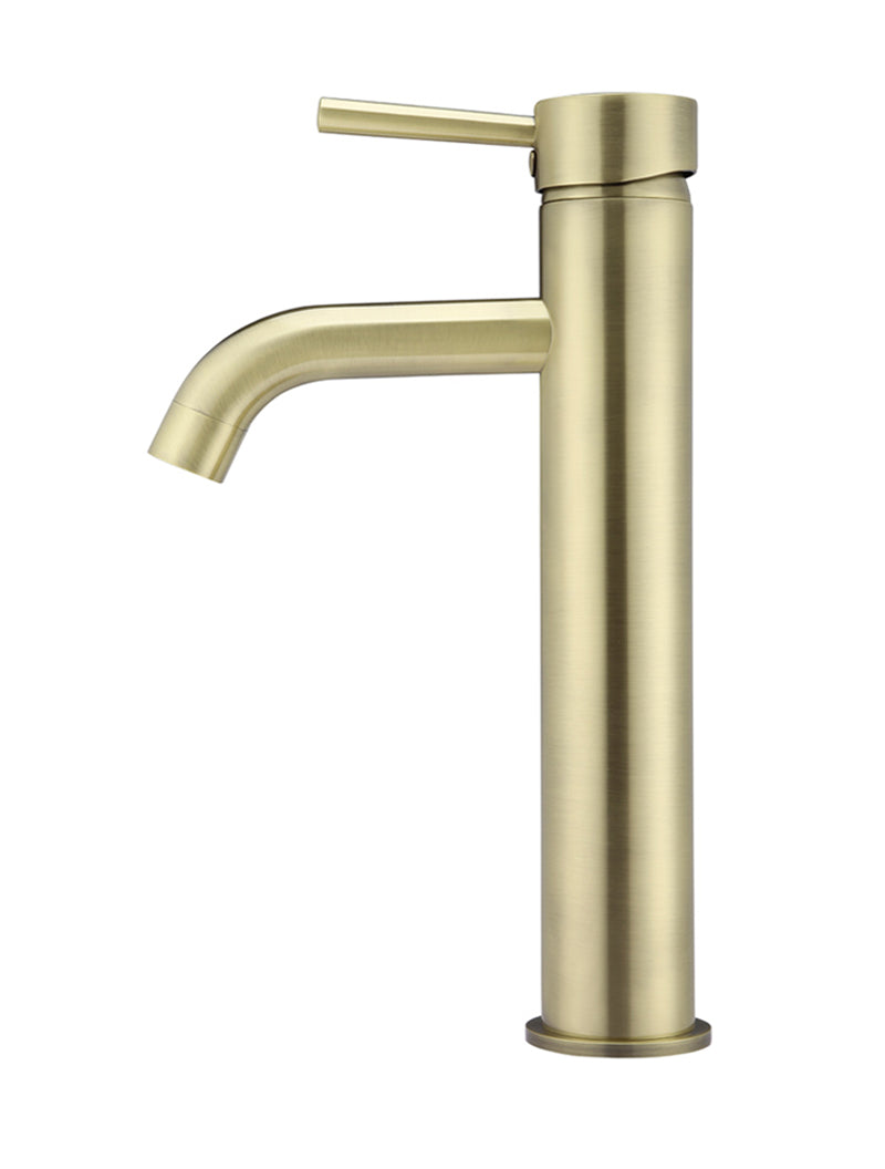 Round Tall Basin Mixer Curved - PVD Tiger Bronze
