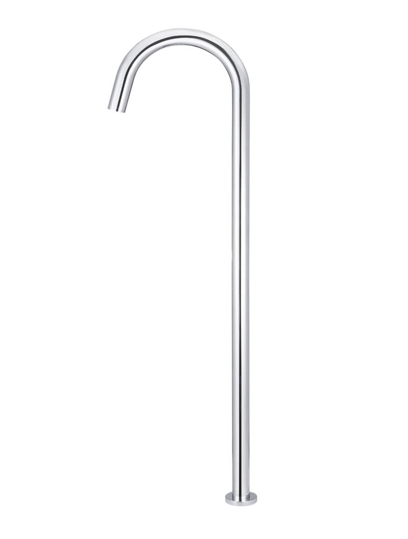 Round Freestanding Bath Spout - Chrome