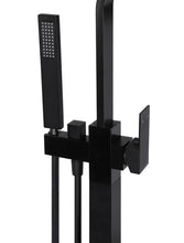 Load image into Gallery viewer, Square Freestanding Bath Spout and Hand Shower - Matte Black Meir
