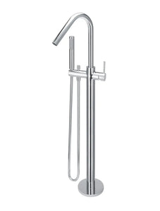 Round Freestanding Bath Spout and Hand Shower - Polished Chrome Meir