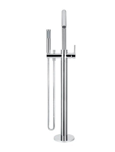 Round Freestanding Bath Spout and Hand Shower - Polished Chrome Meir