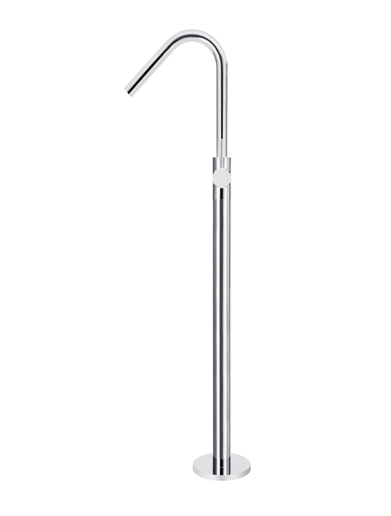 Round Freestanding Bath Spout and Hand Shower - Chrome