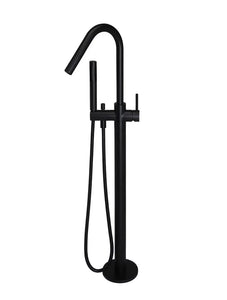 Round Freestanding Bath Spout and Hand Shower - Matte Black Meir