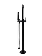 Load image into Gallery viewer, Round Freestanding Bath Spout and Hand Shower - Matte Black Meir
