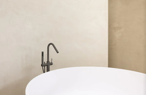 Round Freestanding Bath Spout and Hand Shower - Shadow Gunmetal Meir