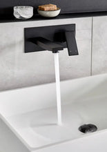 Load image into Gallery viewer, Square Wall Basin Mixer and Spout - Matte Black Meir
