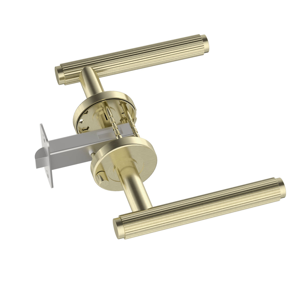 Oppen Linear Lever Door Handle - privacy - Tiger Bronze