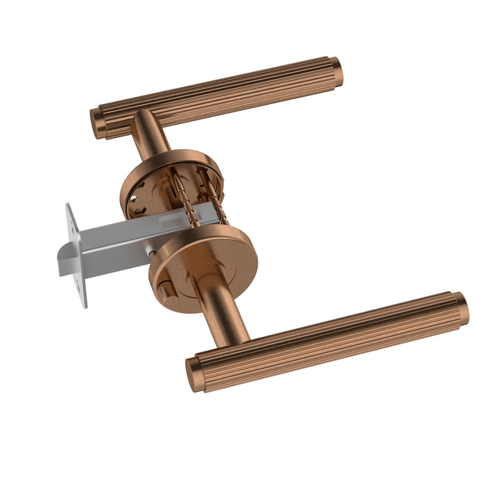 Oppen Linear Lever Door Handle - privacy - Lustre Bronze