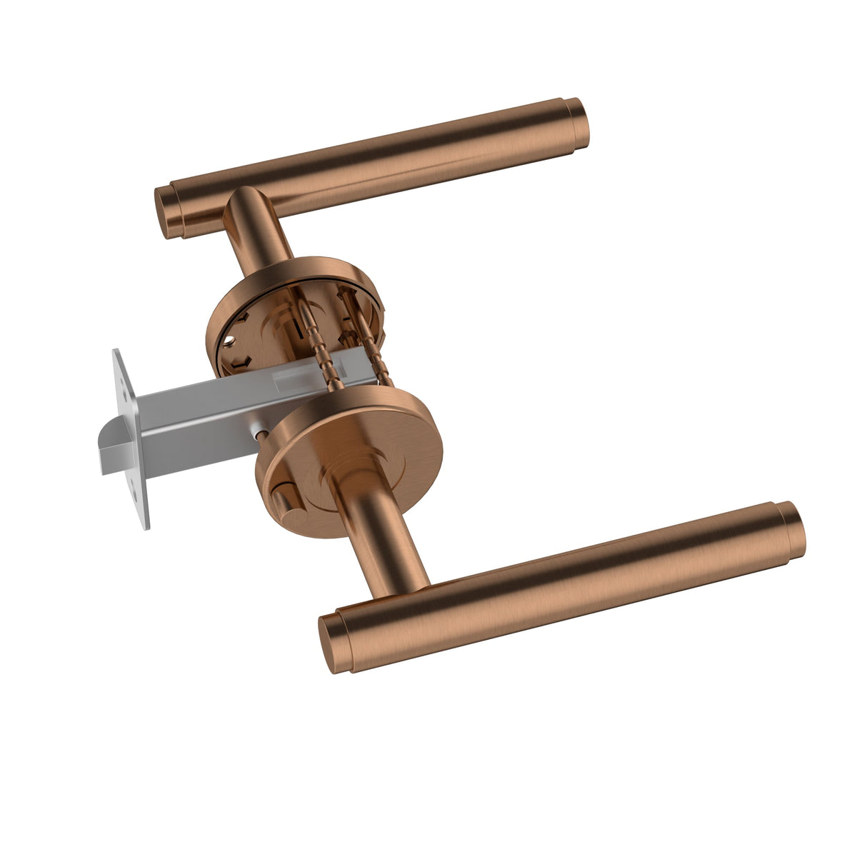 Oppen Brushed Lever Door Handle - privacy - Lustre Bronze