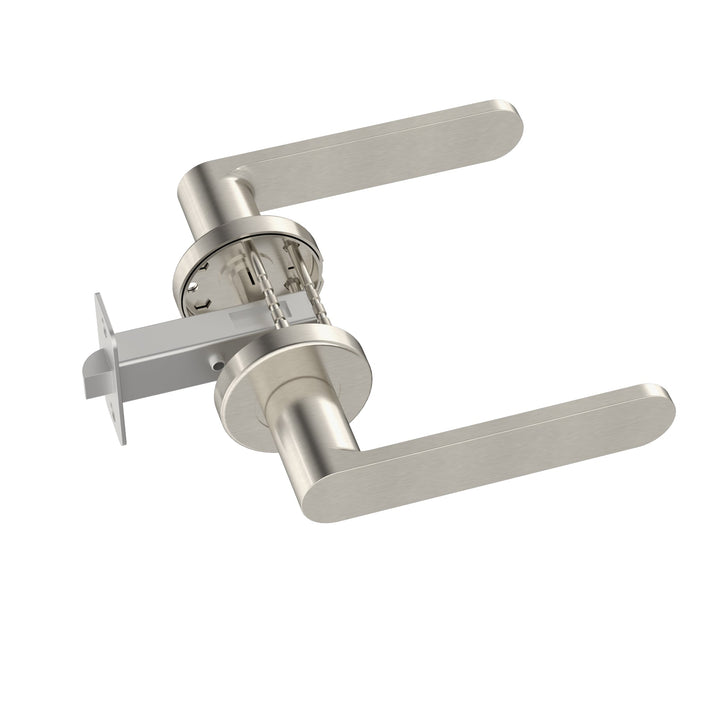 Curvae Flat Lever Door Handle - passage - PVD Brushed Nickel