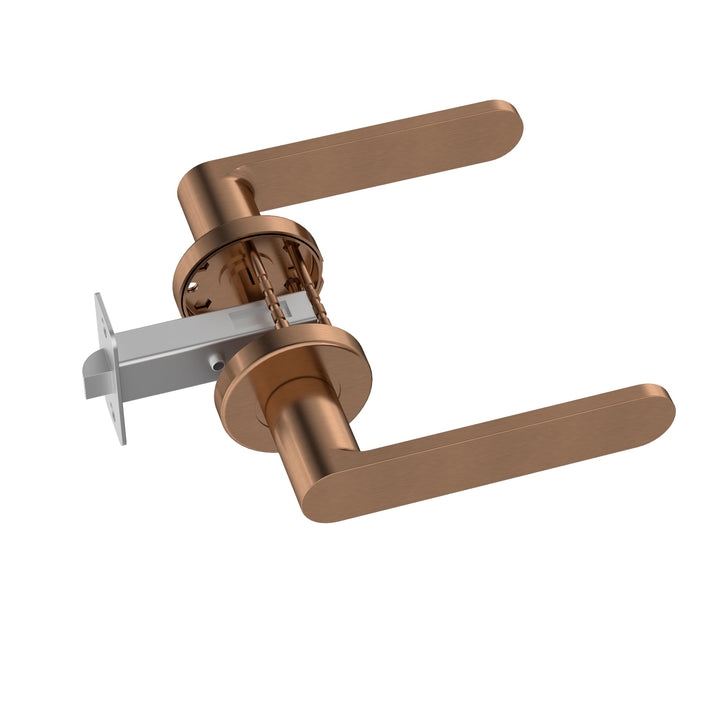 Curvae Flat Lever Door Handle - passage - Lustre Bronze