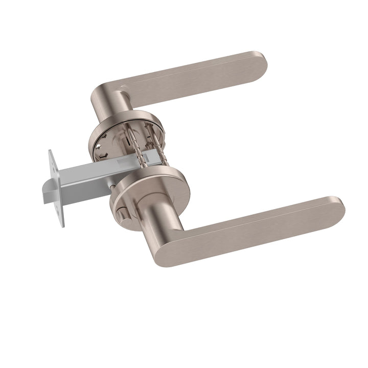 Curvae Flat Lever Door Handle - privacy - Champagne