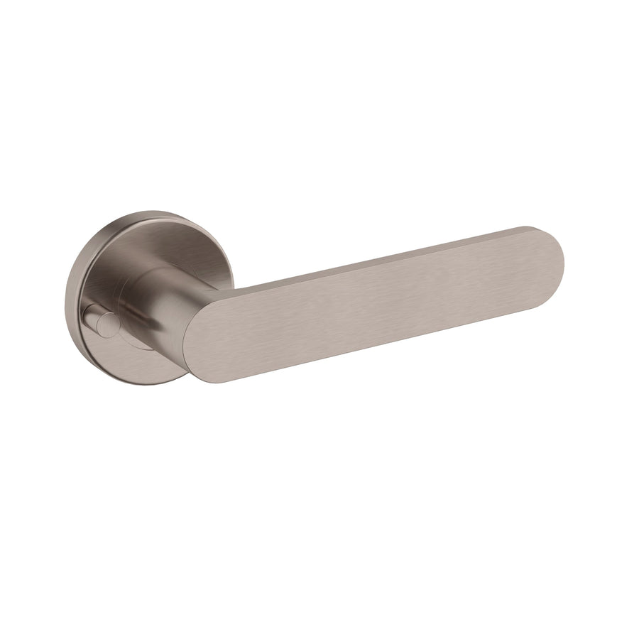 Curvae Flat Lever Door Handle - privacy - Champagne
