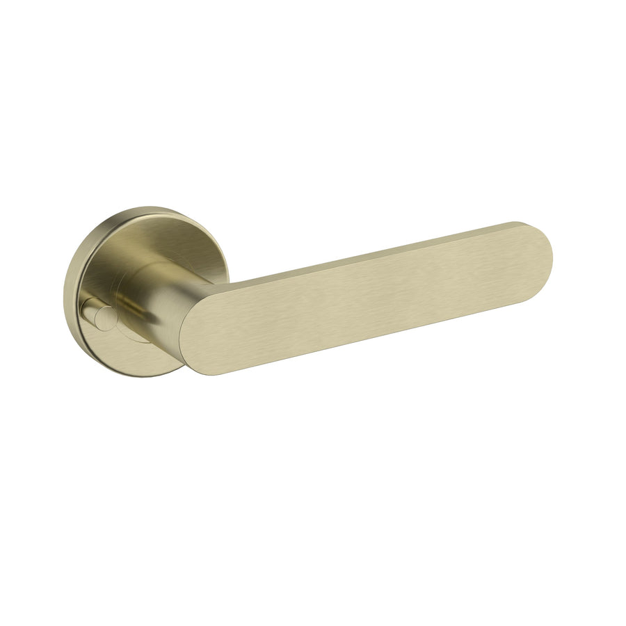 Curvae Flat Lever Door Handle - privacy - Tiger Bronze