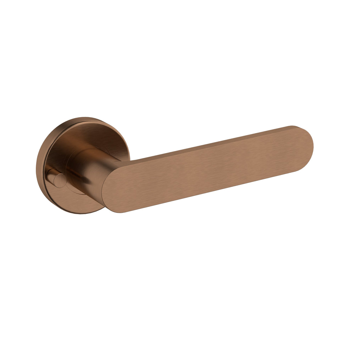 Curvae Flat Lever Door Handle - privacy - Lustre Bronze