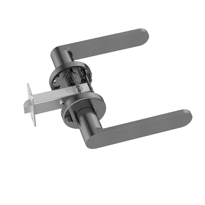 Curvae Flat Lever Door Handle - privacy - Shadow Gunmetal