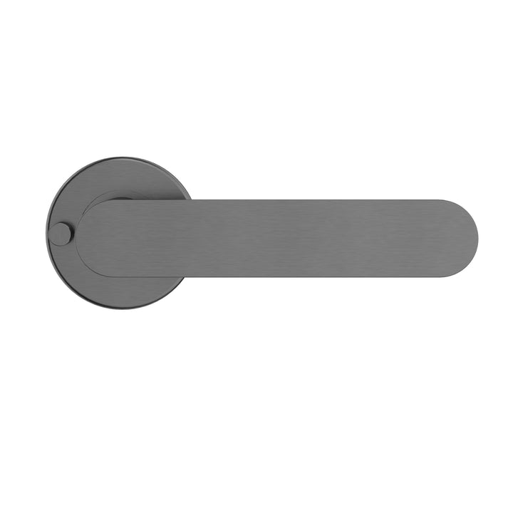 Curvae Flat Lever Door Handle - privacy - Shadow Gunmetal