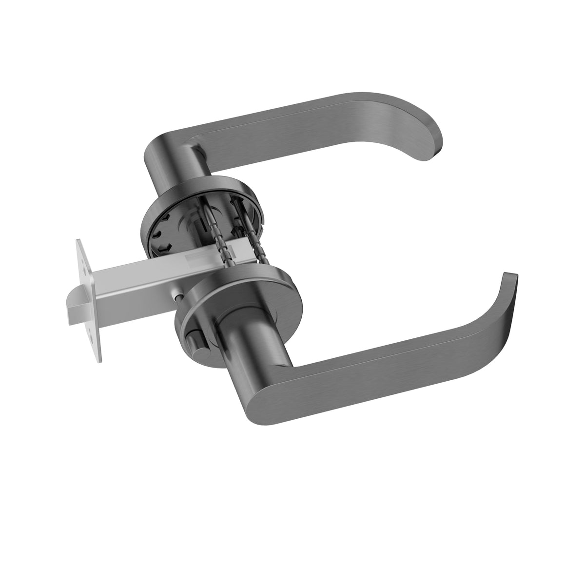 Curvae Return Lever Door Handle - privacy - Shadow Gunmetal