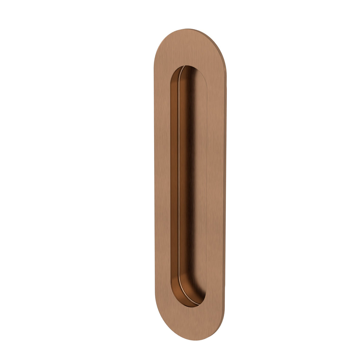 Curvae Oval Flush Pull - passage - Lustre Bronze