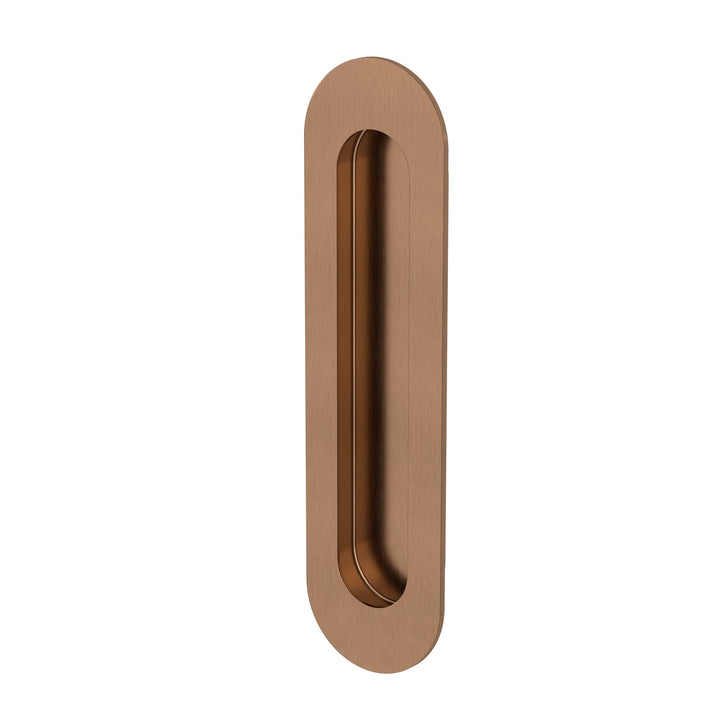 Curvae Oval Flush Pull - passage - Lustre Bronze