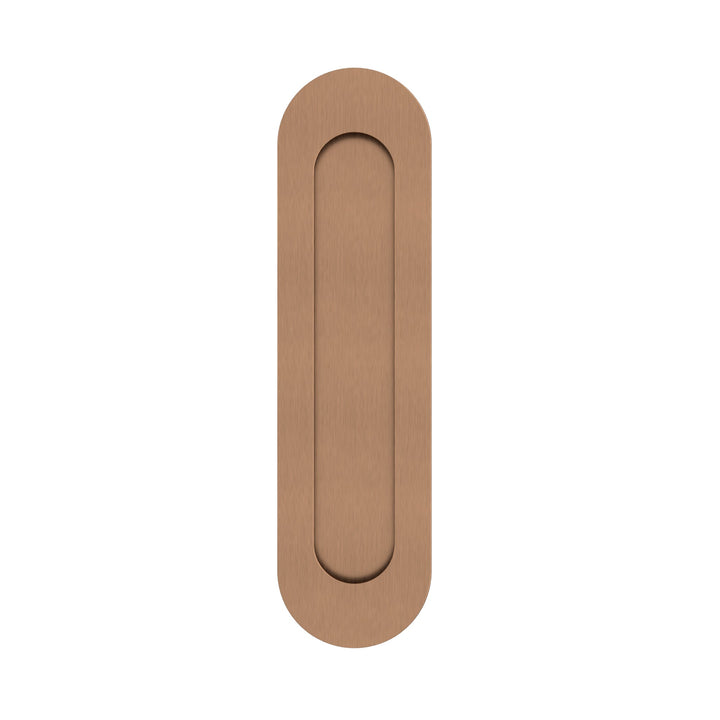 Curvae Oval Flush Pull - passage - Lustre Bronze