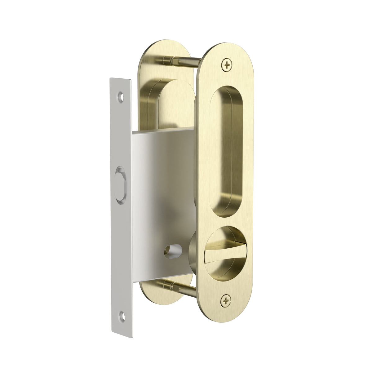 Curvae Oval Flush Pull - privacy - Tiger Bronze