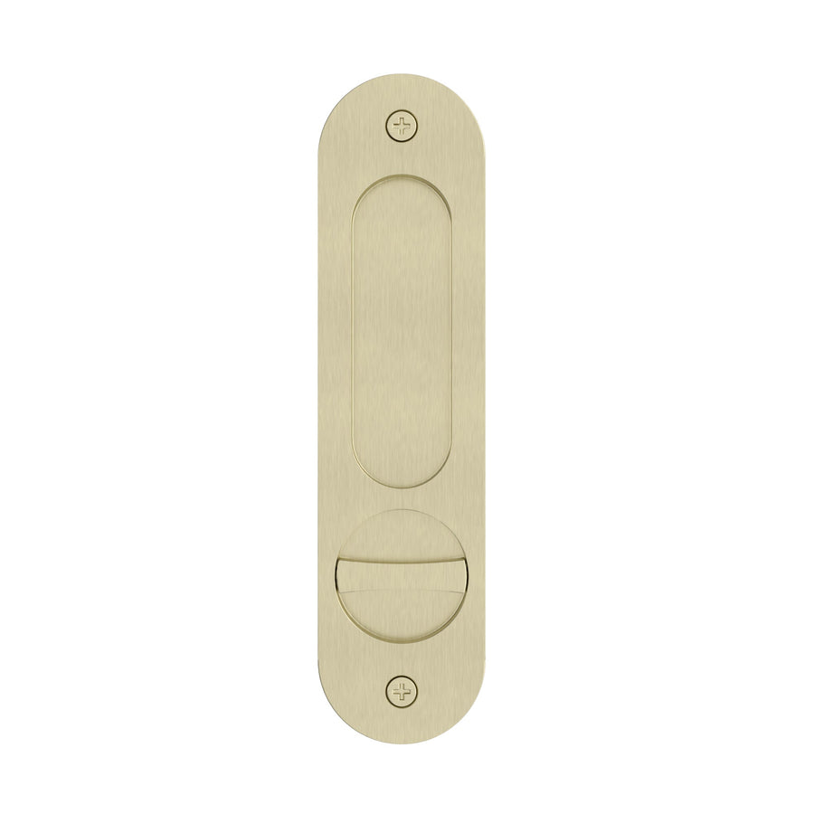 Curvae Oval Flush Pull - privacy - Tiger Bronze