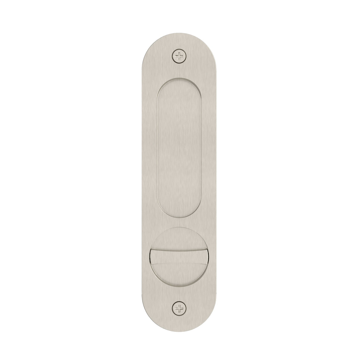 Curvae Oval Flush Pull - privacy - PVD Brushed Nickel
