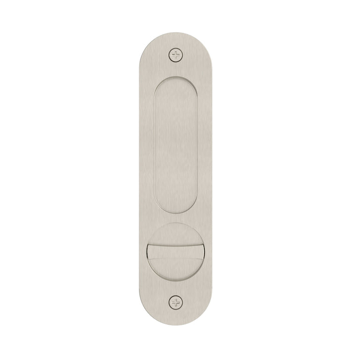 Curvae Oval Flush Pull - privacy - PVD Brushed Nickel