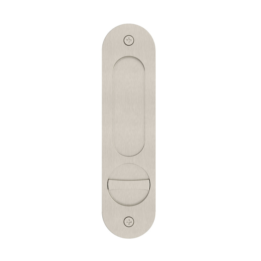 Curvae Oval Flush Pull - privacy - PVD Brushed Nickel