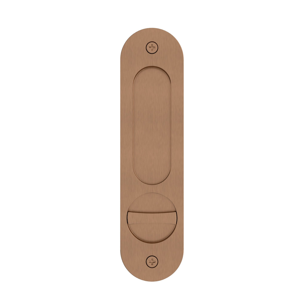 Curvae Oval Flush Pull - privacy - Lustre Bronze