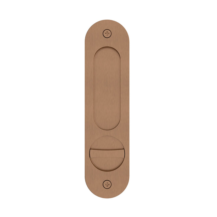 Curvae Oval Flush Pull - privacy - Lustre Bronze
