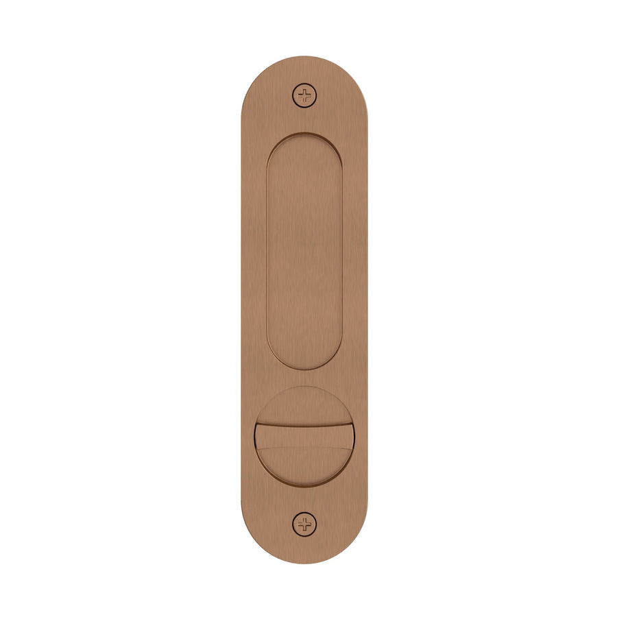 Curvae Oval Flush Pull - privacy - Lustre Bronze