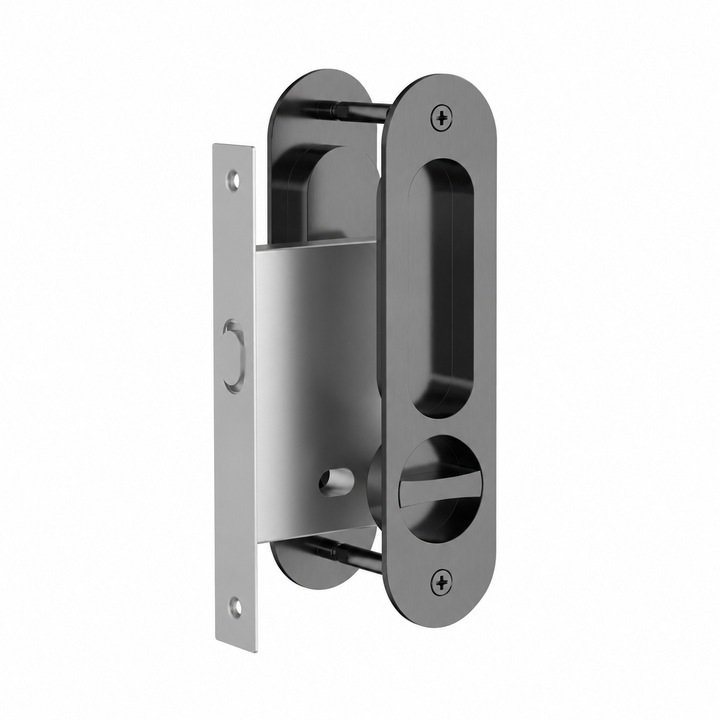 Curvae Oval Flush Pull - privacy - Shadow Gunmetal