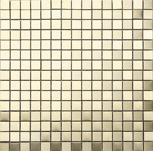 Metal Brass Metal Mosaic tile face, 296 x 296 mm