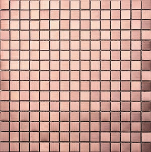 Metal Copper Metal Mosaic tile face, 296 x 296 mm