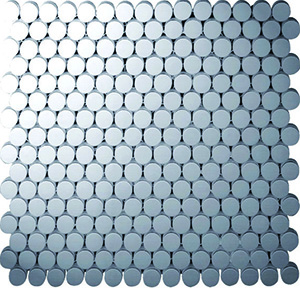 Metal Silver Metal Mosaic tile face, 290 x 270 mm
