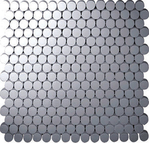 Metal Silver Metal Mosaic tile face, 290 x 270 mm