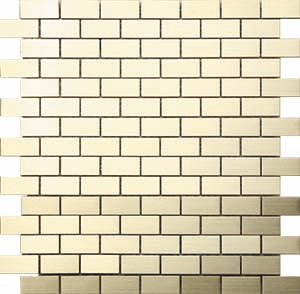 Metal Brass Metal Mosaic tile face, 300 x 296 mm