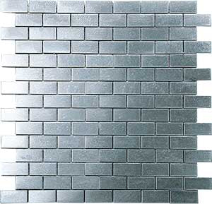 Metal Nickel Metal Mosaic tile face, 300 x 296 mm