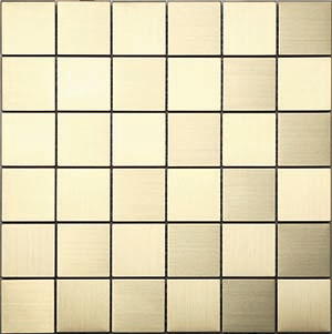 Metal Brass Metal Mosaic tile face, 296 x 296 mm