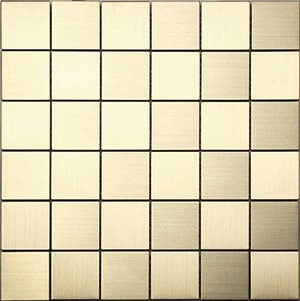 Metal Brass Metal Mosaic tile face, 296 x 296 mm