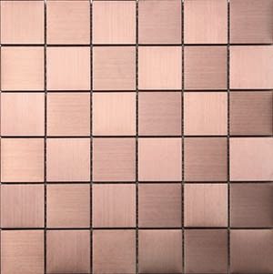 Metal Copper Metal Mosaic tile face, 296 x 296 mm