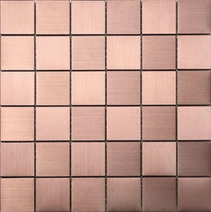 Metal Copper Metal Mosaic tile face, 296 x 296 mm