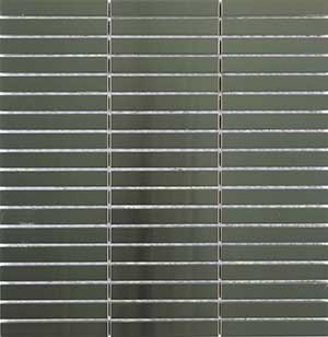 Metal Silver Metal Mosaic tile face, 300 x 296 mm