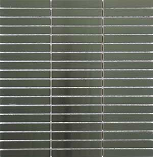 Metal Silver Metal Mosaic tile face, 300 x 296 mm