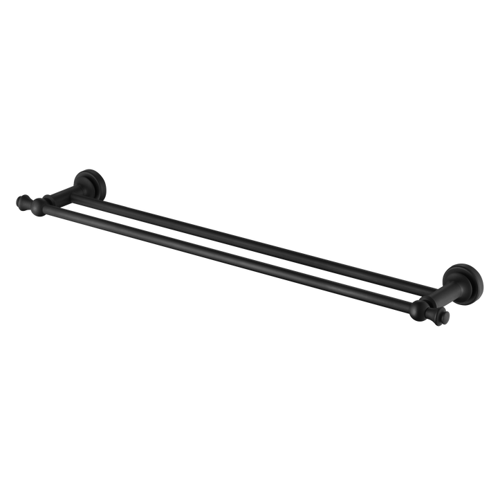 Medoc Double Towel Rail 600mm - Matte Black (MED48BK)