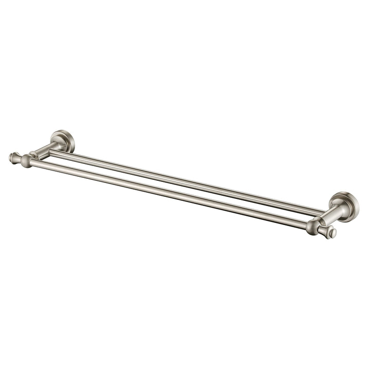 Medoc Double Towel Rail 600mm - Brushed Nickel (MED48BN)
